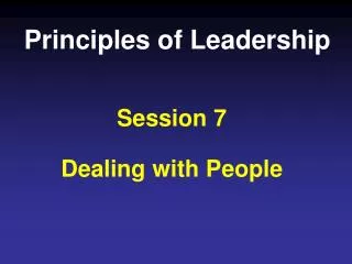 Principles of Leadership