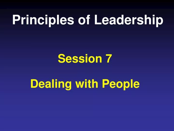principles of leadership