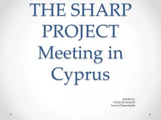 THE SHARP PROJECT Meeting in Cyprus