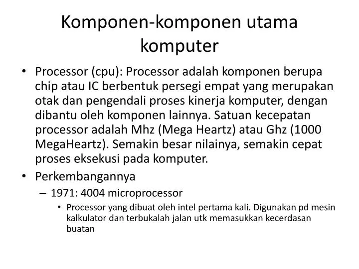 komponen komponen utama komputer