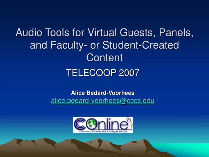 audio tools for virtual guests panels and faculty or student created content