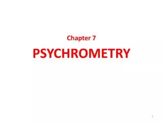Chapter 7 PSYCHROMETRY