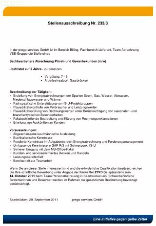 stellenausschreibung nr 233 3