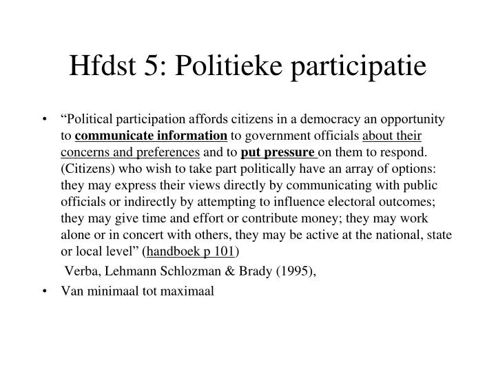 hfdst 5 politieke participatie