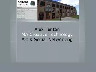 Alex Fenton MA Creative Technology Art &amp; Social Networking