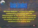 Basic Geodesy - slide 1