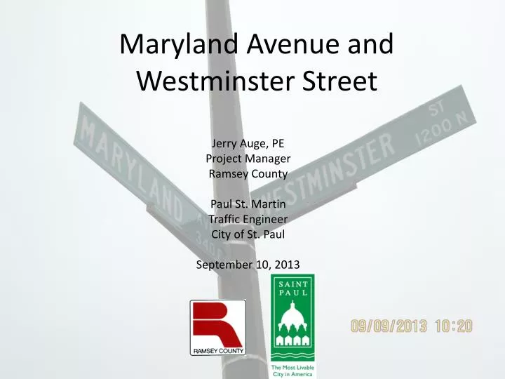 maryland avenue and westminster street