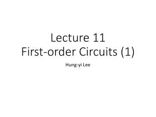 Lecture 11 First-order Circuits (1)