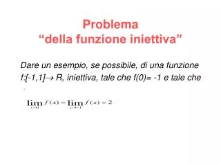 problema della funzione iniettiva