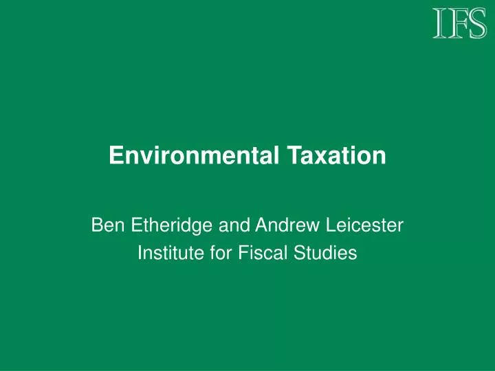 environmental taxation