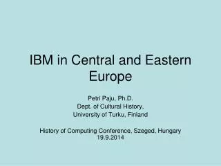 IBM in Central and Eastern Europe