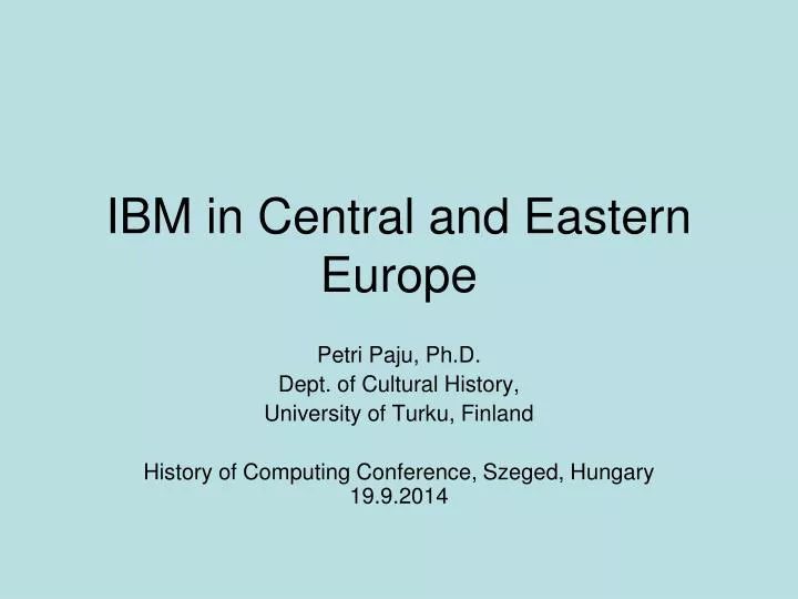 ibm in central and eastern europe