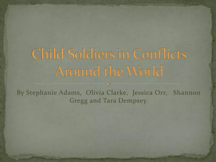 child soldiers in conflicts around the world