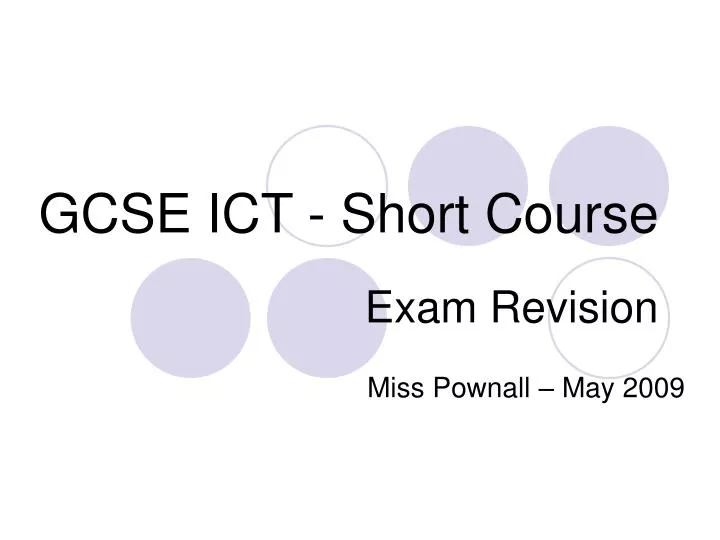 gcse ict short course