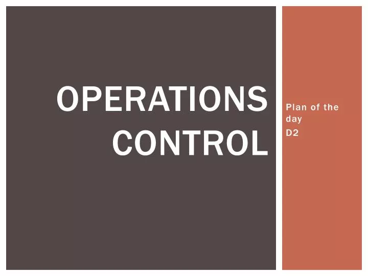 operations control