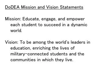 DoDEA Mission and Vision Statements