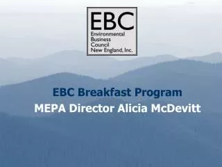 EBC Breakfast Program MEPA Director Alicia McDevitt