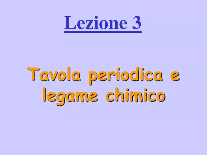 tavola periodica e legame chimico