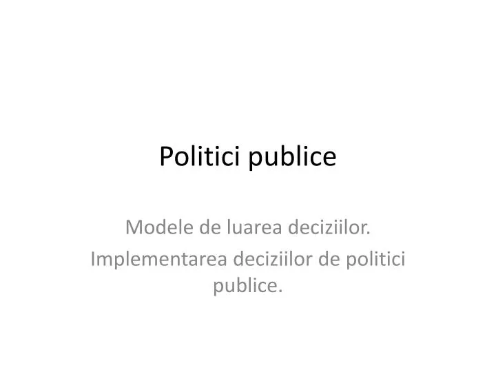 politici publice