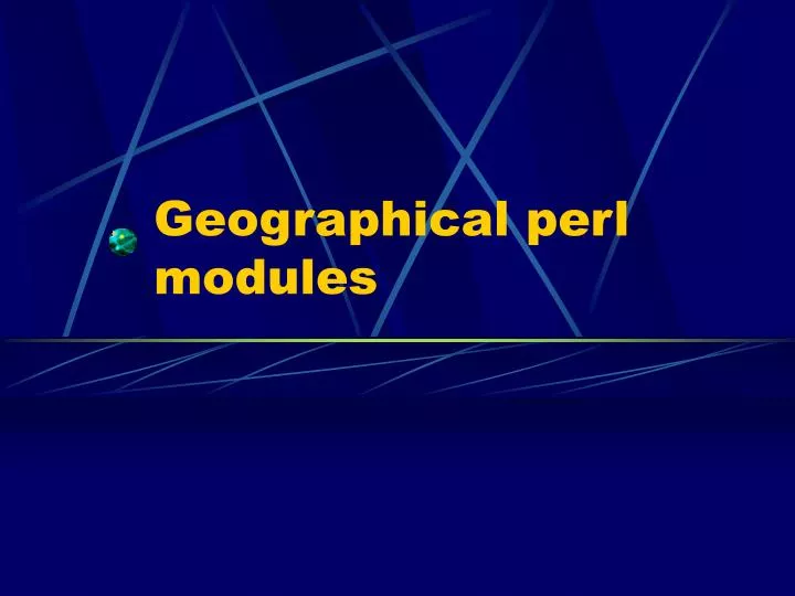 geographical perl modules