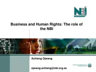 Business and Human Rights: The role of the NBI