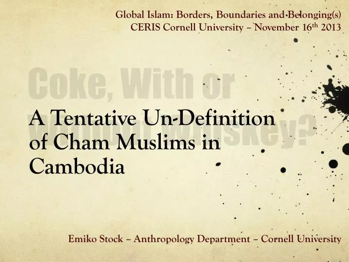 a tentative un definition of cham muslims in cambodia