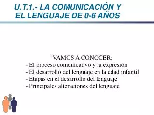 u t 1 la comunicaci n y el lenguaje de 0 6 a os