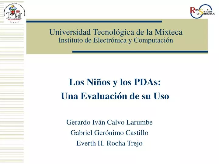 universidad tecnol gica de la mixteca instituto de electr nica y computaci n