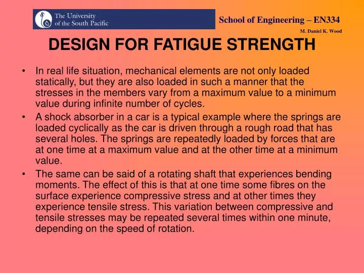 design for fatigue strength