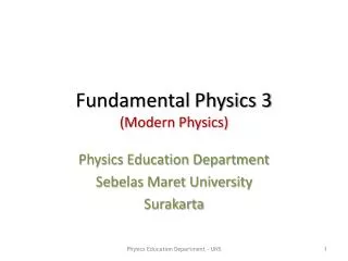 Fundamental Physics 3 (Modern Physics)
