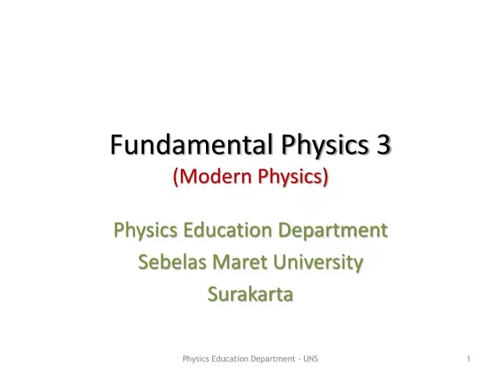 fundamental physics 3 modern physics