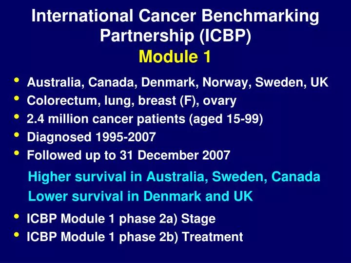 international cancer benchmarking partnership icbp module 1