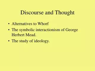 Discourse and Thought