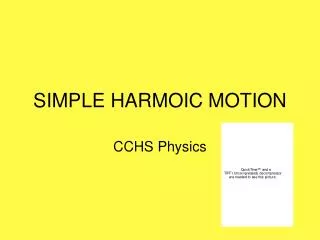 SIMPLE HARMOIC MOTION