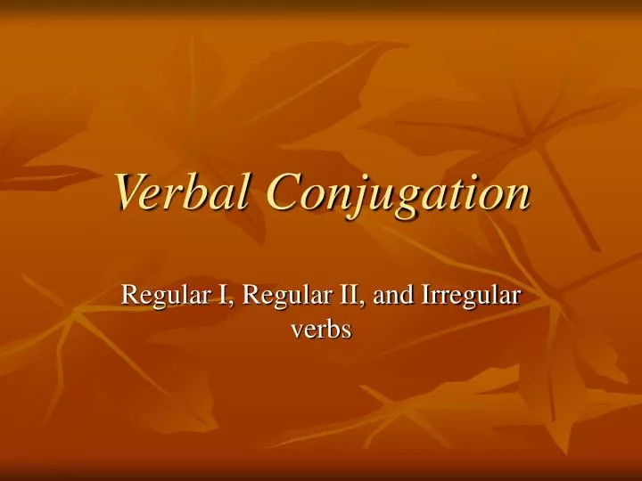 verbal conjugation