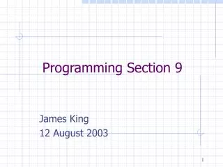 Programming Section 9