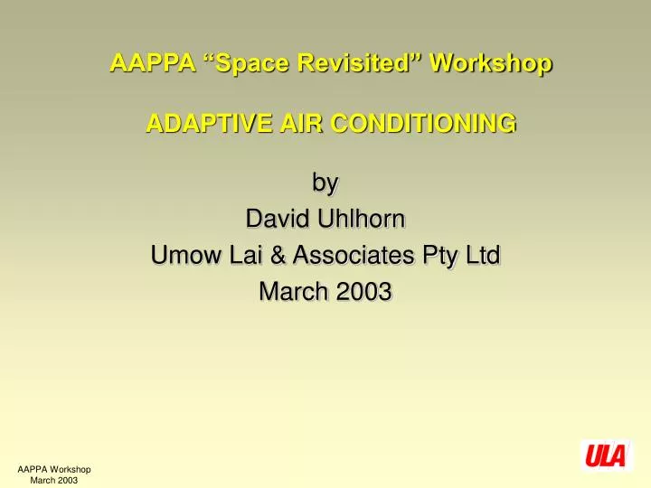 aappa space revisited workshop adaptive air conditioning