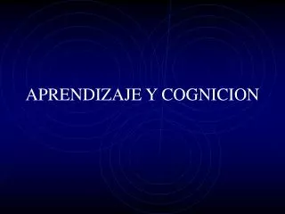 aprendizaje y cognicion