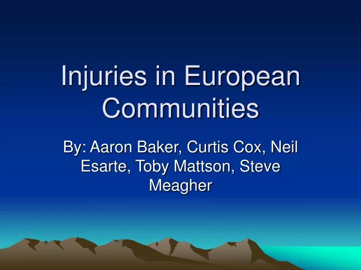 injuries in european communities