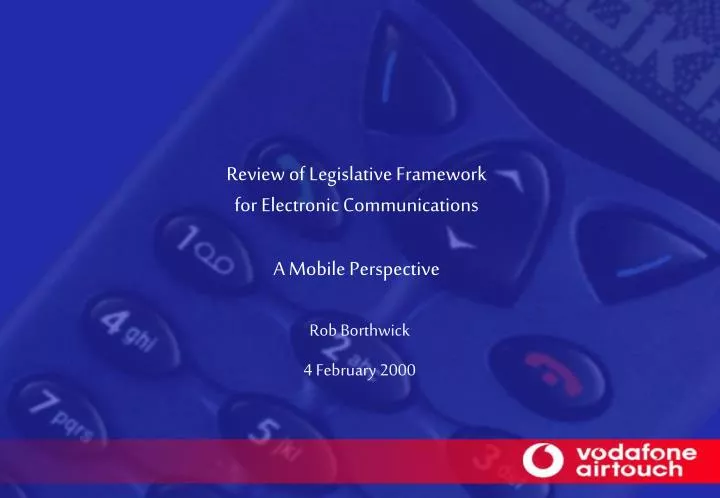 review of legislative framework for electronic communications a mobile perspective