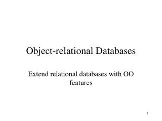 Object-relational Databases