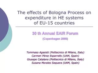 The effects of Bologna Process on expenditure in HE systems of EU-15 countries