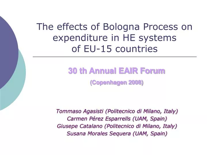 the effects of bologna process on expenditure in he systems of eu 15 countries