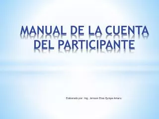 manual de la cuenta del participante