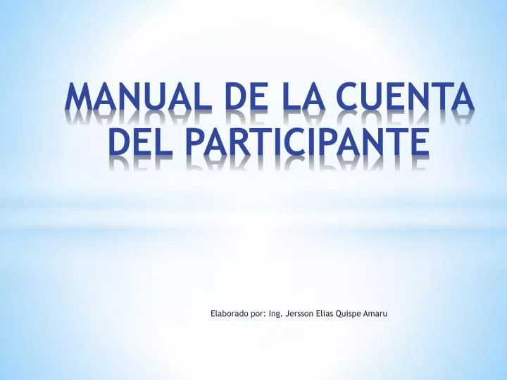 manual de la cuenta del participante