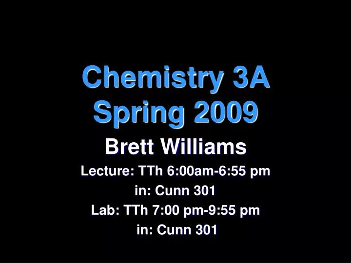 chemistry 3a spring 2009