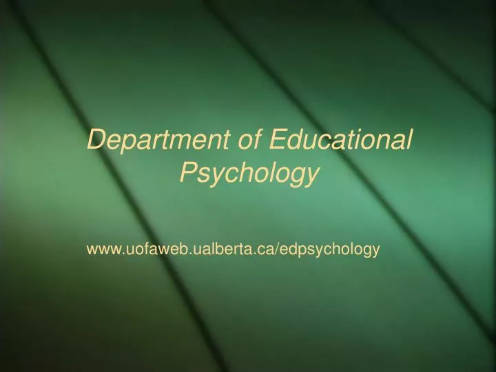 department of educational psychology