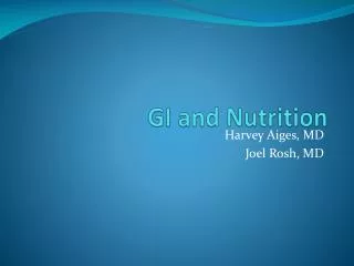 GI and Nutrition
