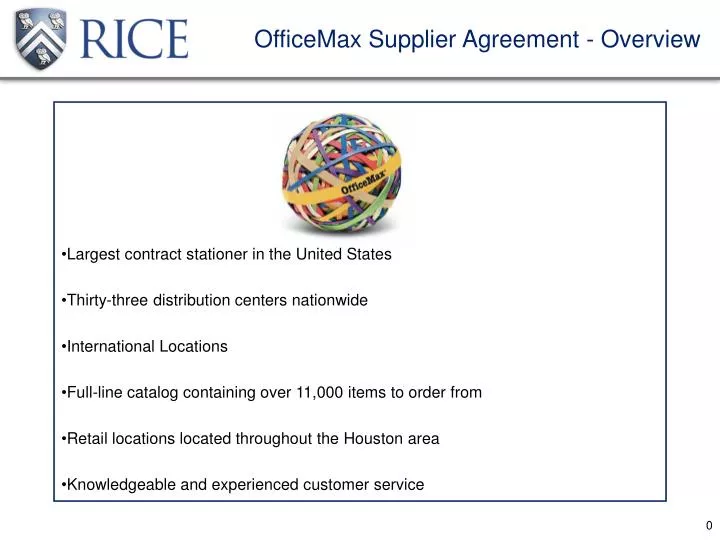 officemax supplier agreement overview