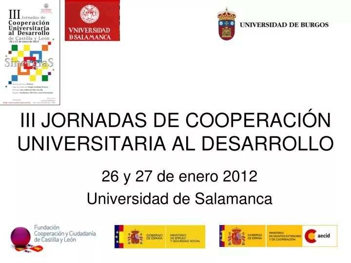 iii jornadas de cooperaci n universitaria al desarrollo